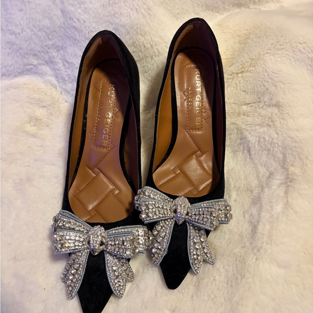 Kurt Geiger Black Heels with Silver Embellishments